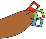 Bear character peeking